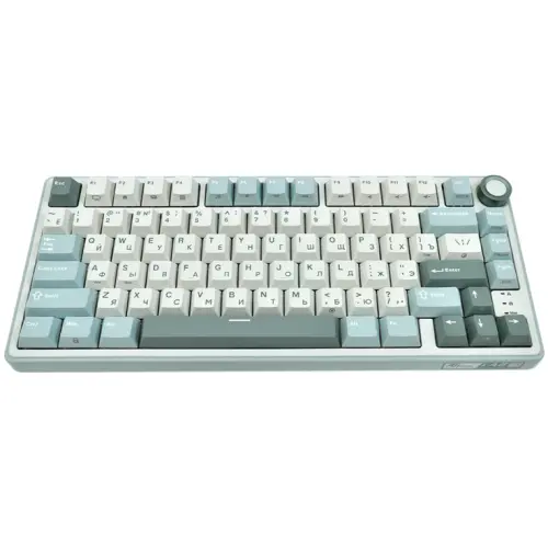 Tastatura Gaming Royal Kludge R75, Silver Switch, iluminare RGB, Wired, Wireless 2.4Ghz, Bluetooth (Albastru/Alb)
