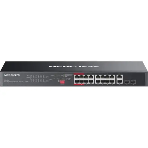 Switch fara management Mercusys MS120GP, 20-Port Gigabit Rackmount cu 16-Port PoE+