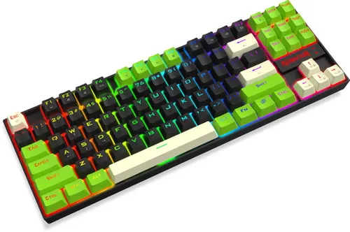 Tastatura Gaming Mecanica Redragon K552BGC-M, USB, Iluminare RGB, Switch-uri UltraMag, Layout US (Negru/Verde)
