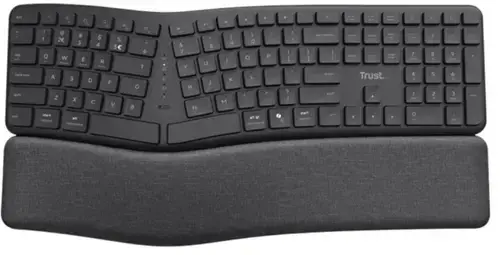 Tastatura Office Wireless Trust Keyra TR-25459, 2.4GHz/Bluetooth, Layout US (Negru)