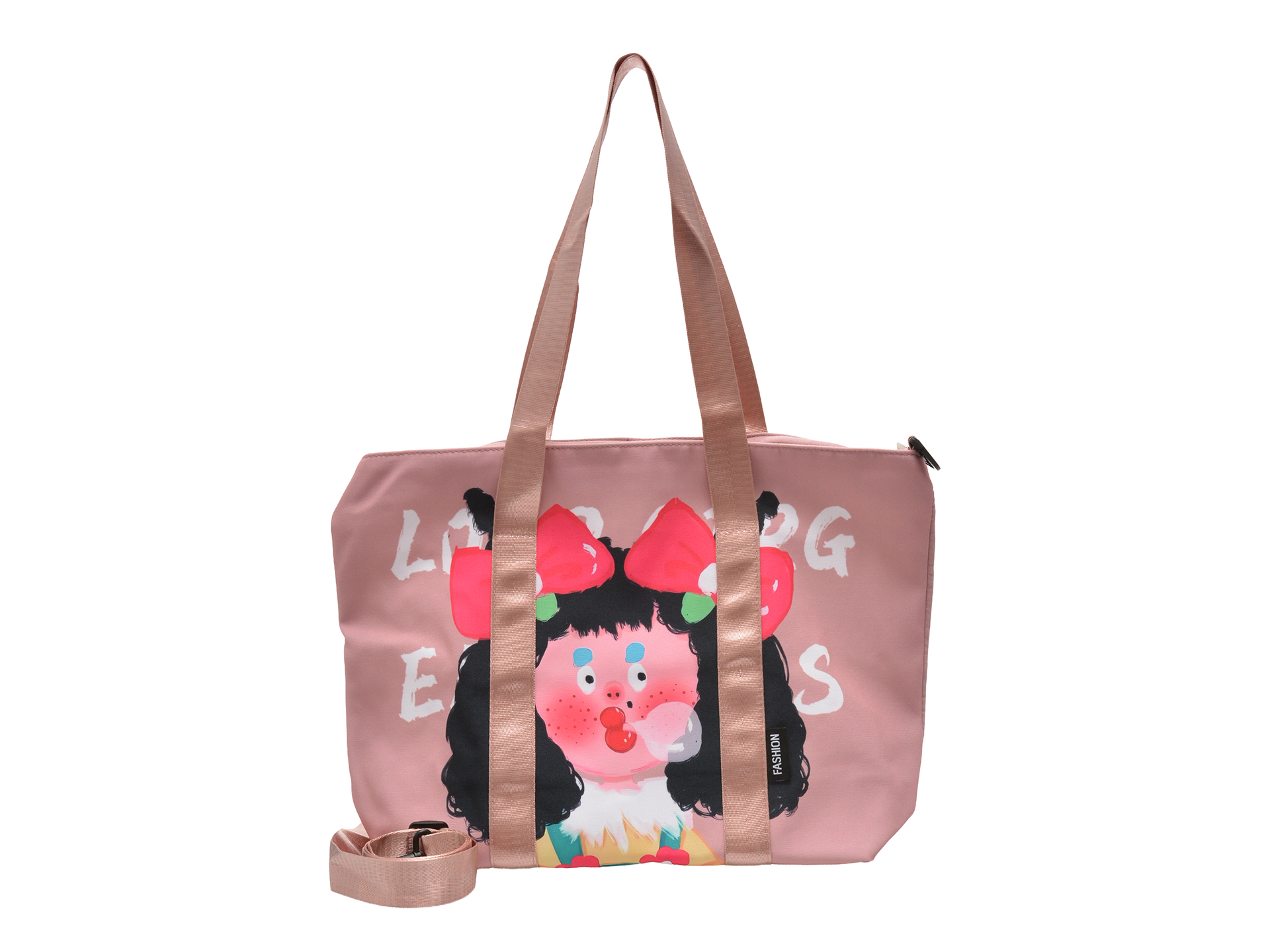 Geanta FLAVIA PASSINI roz, N190, din material textil