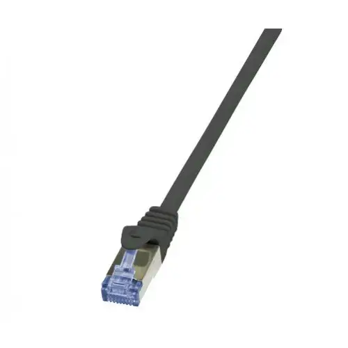 Cablu patchcord Cat.6A, din Cat.7, 600 MHz, S/FTP PIMF raw ,1,5m, negru