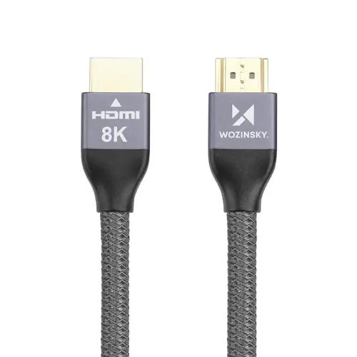 Cablu HDMI 2.1, Wozinsky, 8K 60 Hz 48 Gbps / 4K 120 Hz / 2K 144 Hz, 2m, Argintiu