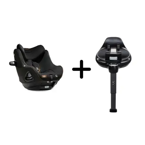 Set scaun auto rotativ i-Size Joie i-Harbour Signature Eclipse, 40-105 cm + Baza i-Size i-Base Encore, testat ADAC si certificat R129 (Negru)