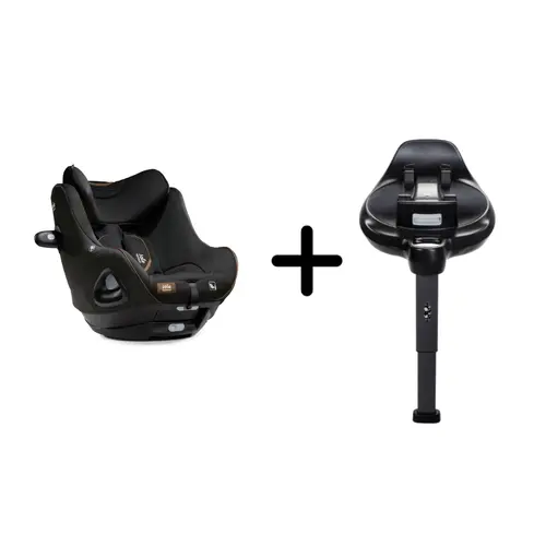 Set scaun auto rotativ i-Size Joie i-Harbour Signature Eclipse, 40-105 cm + Baza i-Size i-Base Encore, testat ADAC si certificat R129 (Negru)