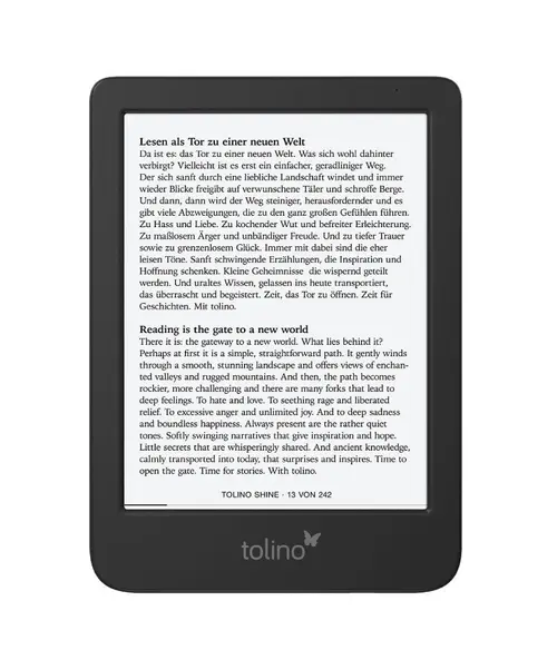 eBook Reader Tolino Shine Gen 5, Ecran E-Ink Carta 1300 6inch, 512MB RAM, 16GB Flash, Wi-Fi, Bluetooth, USB-C, IPX8 (Negru)
