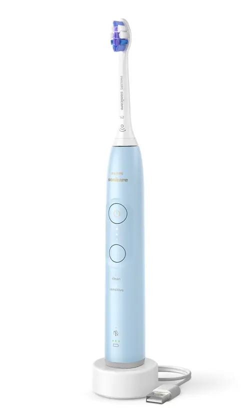 Periuta de dinti electrica Philips Seria 6100 HX7406/01, 3 viteze, 2 moduri periaj, 62000 miscari/minut (Albastru)