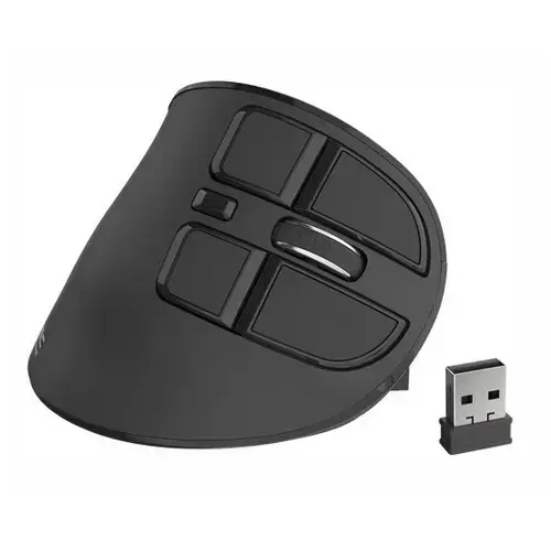 Mouse vertical Natec 2291, Wireless 2.4Ghz, 4000dpi, Bluetooth (Negru)