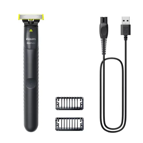 Aparat de ras electric Philips Oneblade QP1424/10, Autonomie 30 minute (Negru/Verde)