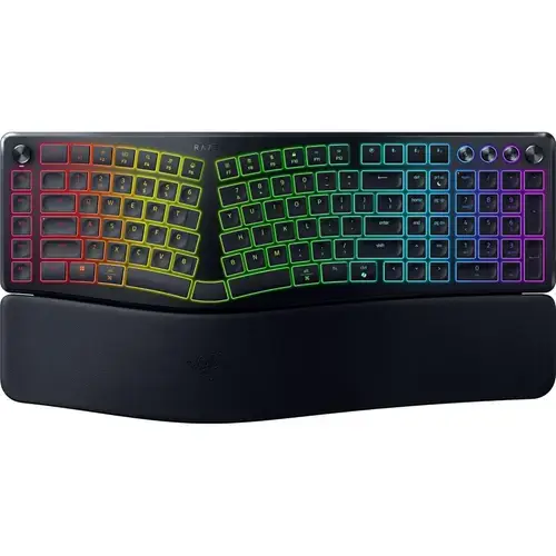 Tastatura Gaming Razer Pro Type Ergo, Wireless, Split, Iluminare RGB, Layout US (Negru)