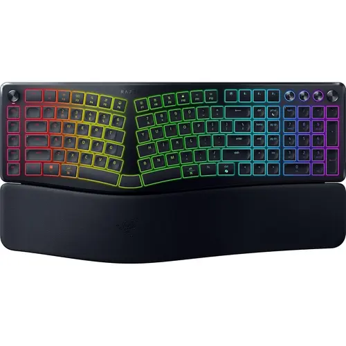 Tastatura Gaming Razer Pro Type Ergo, Wireless, Split, Iluminare RGB, Layout US (Negru)