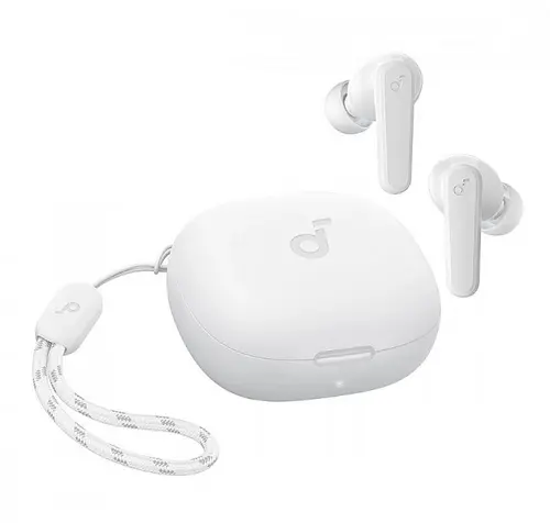 Casti TWS Anker „Soundcore R50i v2”, tip butoni, utilizare multimedia, Bluetooth 5.3, 2 x mic, durata baterie pana la 30 ore (Alb)