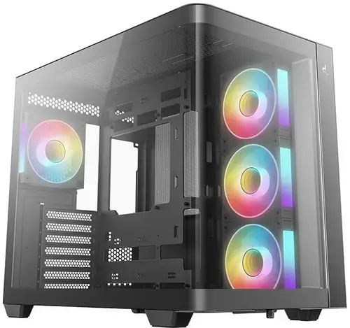 Carcasa DeepCool CG530U 4F R-CG530U-BKAGA4-G, Mid Tower, 7 sloturi expansiune, Sticla securizata, 2x USB 3.0, 1x USB Type-C, 4 Ventilatoare (Negru)