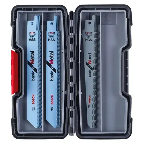 Set 15 panze pentru fierastrau sabie Bosch, Taiere lemn si metal, 150 mm