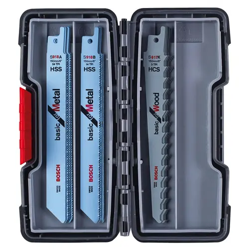 Set 15 panze pentru fierastrau sabie Bosch, Taiere lemn si metal, 150 mm