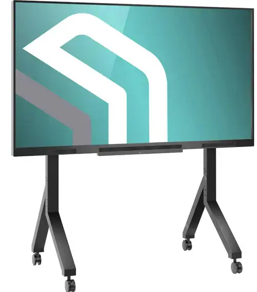 Suport TV cu roți ONKRON TS2081-B, pentru televizoare 70-110 inch, sarcină maximă 125 kg, suport mobil cu raft, VESA 200x200-1000x800, Negru