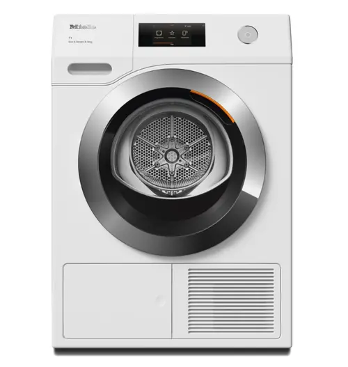 Uscator de rufe Miele TCR 790 WP, Pompa de caldura, 9 kg, Clasa C, M Touch, SteamFinish, SilenceDrum (Alb)