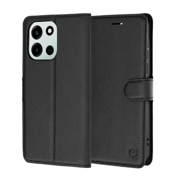 Husa pentru OnePlus Nord 6, Techsuit, Leather Folio, Neagra