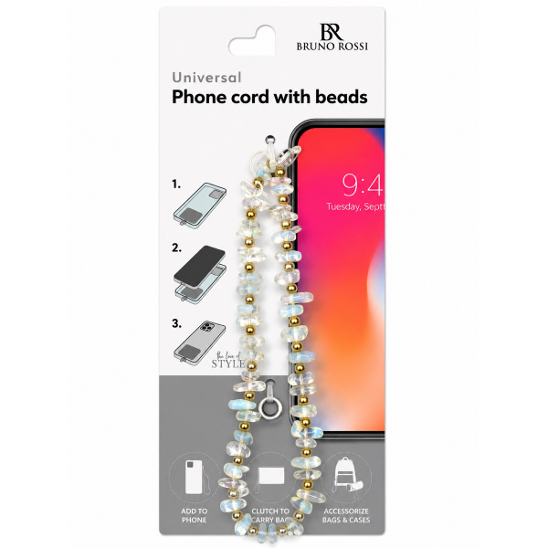 Snur Telefon cu Margele Bruno Rossi BT-18, Multicolor