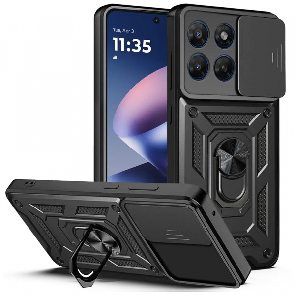 Husa pentru Motorola Moto G47 / G37, Techsuit, CamShield, Neagra
