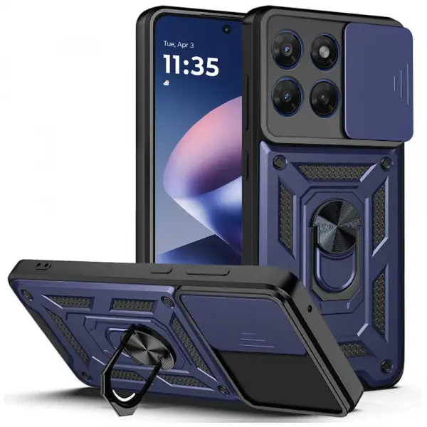 Husa pentru Motorola Moto G47 / G37, Techsuit, CamShield, Albastra