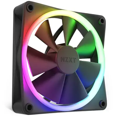 Ventilator NZXT F120, 120mm, 1800 rpm, RGB, 4-pin PWM, 13.94 - 50.18 CFM (Negru)