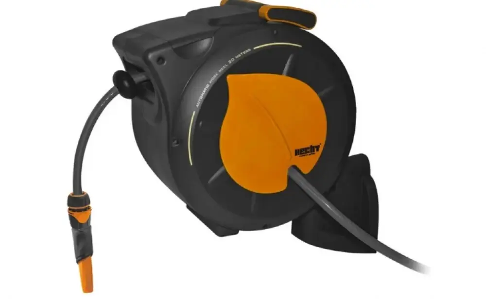 Tambur automat pentru furtun, 1/2", HECHT 08666, suruburi pentru fixare pe perete
