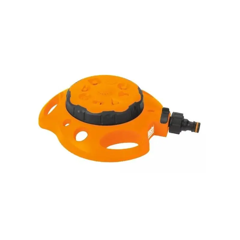 Aspersor HECHT 06018, 8 moduri de pulverizare, presiune 4 bar, debit 8 l/min, material plastic, culoare negru/portocaliu