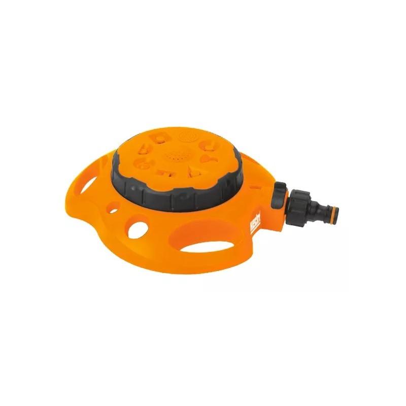 Aspersor HECHT 06018, 8 moduri de pulverizare, presiune 4 bar, debit 8 l/min, material plastic, culoare negru/portocaliu