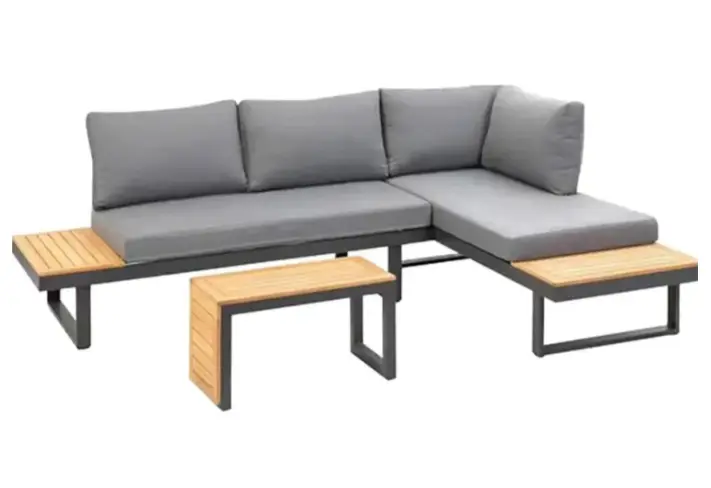 Canapea de gradina HECHT Murcia, lemn/metal, canapea 175 x 78 x 70 cm, masa 70 x 35 x 40 cm