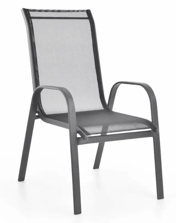 Scaun pentru gradina si terasa HECHT Ekonomy Chair, structura din otel-aluminiu, greutate maxima suportata 120 kg, 55 x 76 x 96 cm