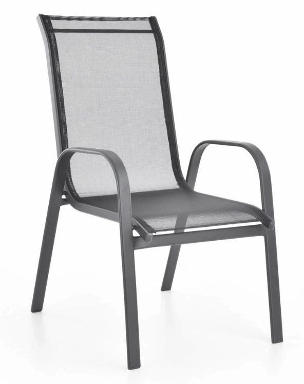 Scaun pentru gradina si terasa HECHT Ekonomy Chair, structura din otel-aluminiu, greutate maxima suportata 120 kg, 55 x 76 x 96 cm
