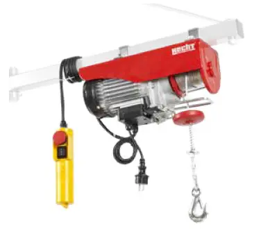 Troliu electric cu franghie HECHT 8480, 1300 W, diametru fir 5 mm, incarcare maxima fara scripete/ cu scripete 400 / 800 kg, fara accesorii de fixare