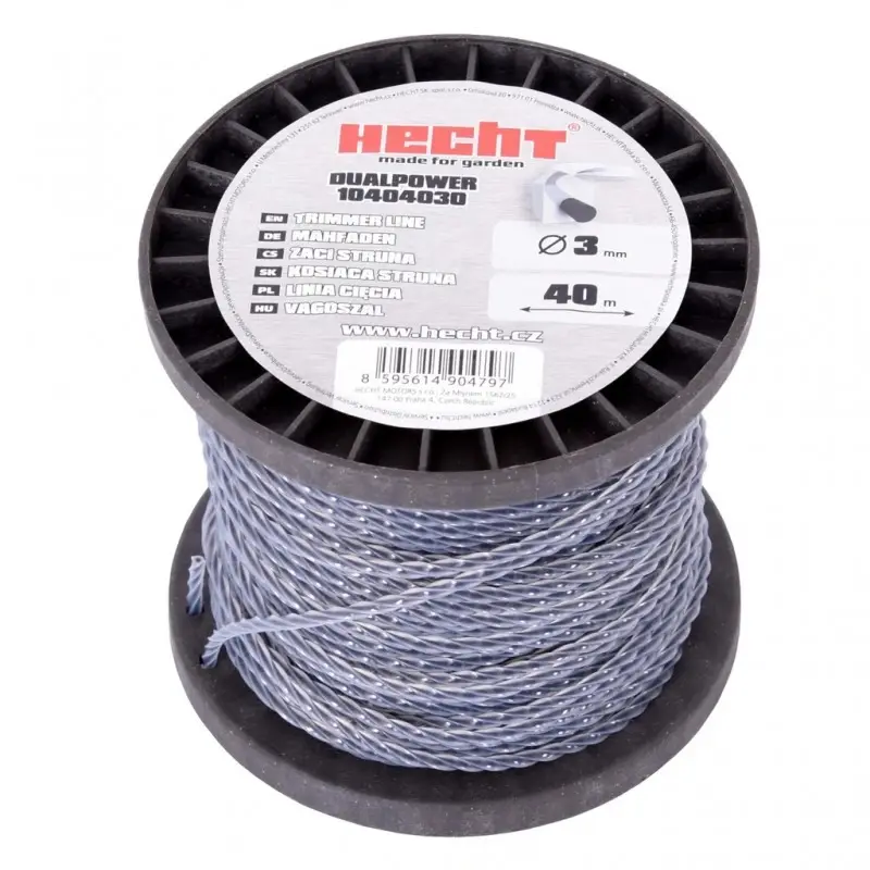 Fir pentru trimmer HECHT 10404030, profil rasucit, diametru 3 mm, lungime 40 m, cu insertie metalica