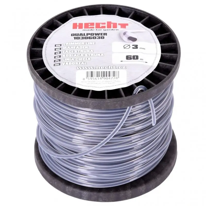 Fir pentru trimmer HECHT 10306030, profil rotund, diametru 3 mm, lungime 60 m, cu insertie metalica