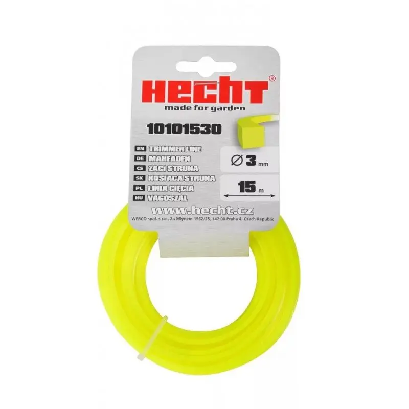 Fir pentru trimmer HECHT 10101530, profil patrat, diametru 3 mm, lungime 15 m