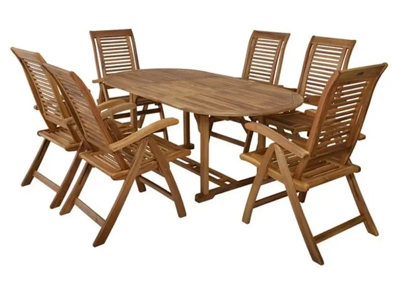 Set mobilier pentru gradina HECHT Camberet set, masa si 6 scaune, lemn de salcam