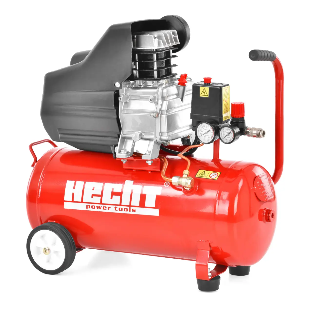 Compresor de aer Hecht 2026 pe ulei, putere 1500 w, 8 bar, rezervor 24 l
