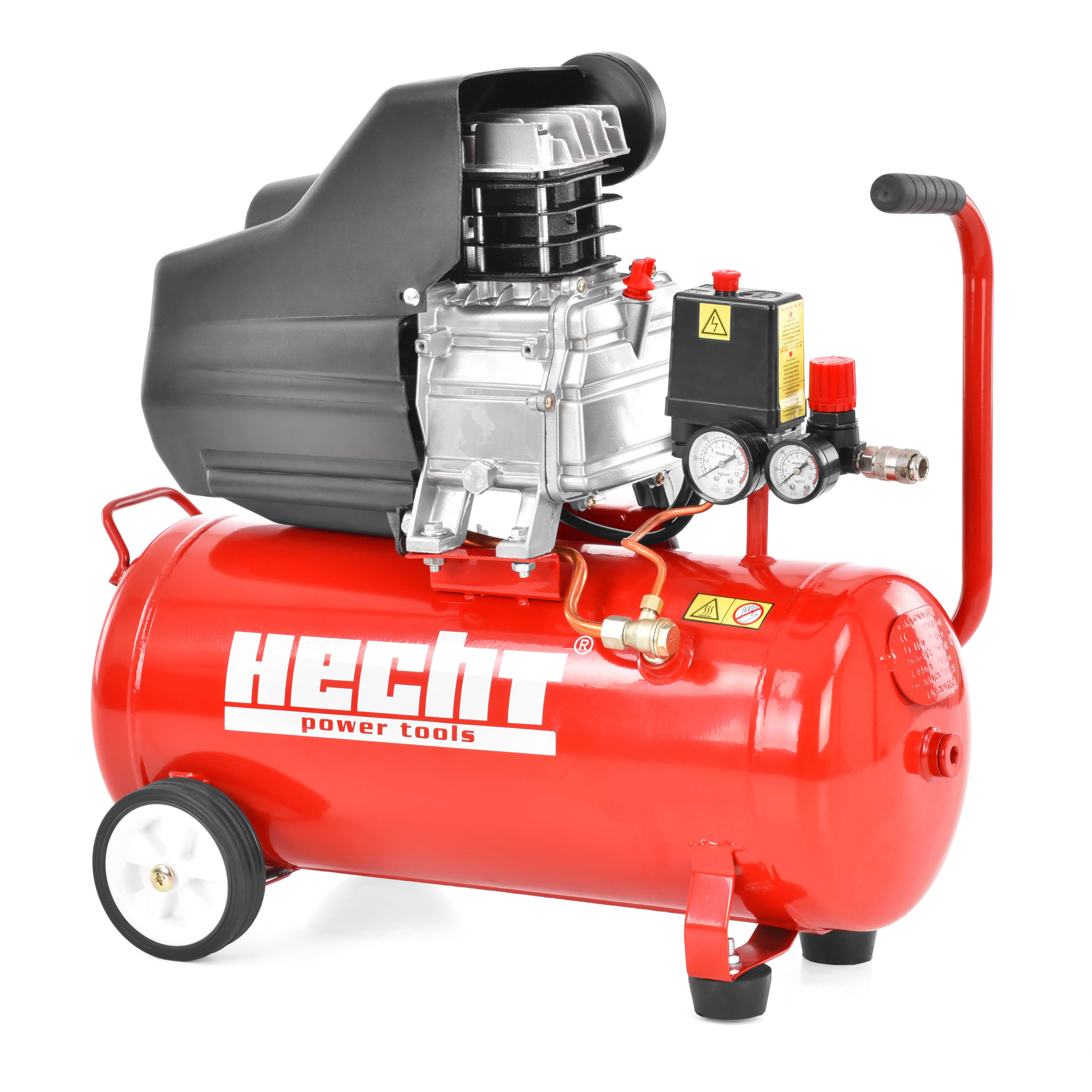 Compresor de aer Hecht 2026 pe ulei, putere 1500 w, 8 bar, rezervor 24 l