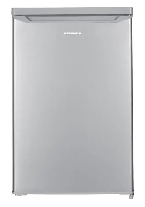 Frigider cu 1 usa HEINNER HF-HM109SE++, 109 L, Clasa E, Lumina LED, Usa reversibila, H 85 cm (Argintiu)