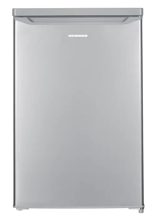 Frigider cu 1 usa HEINNER HF-HM109SE++, 109 L, Clasa E, Lumina LED, Usa reversibila, H 85 cm (Argintiu)
