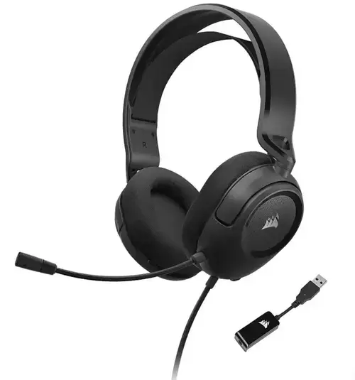 Casti Gaming Corsair HS35 SURROUND v2, Dolby 7.1, Jack 3.5mm, Adaptor USB inclus (Negru)