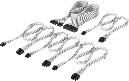 Kit cabluri Corsair Elite Premium CP-8920443, Compatibil cu surse CORSAIR Type-5 (Alb)
