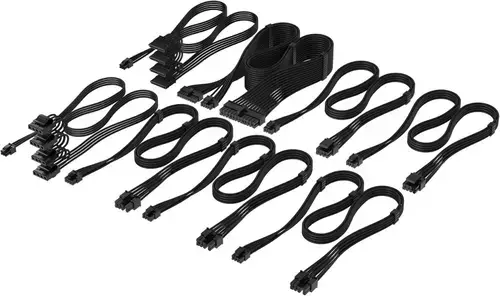 Kit cabluri sursa Corsair Elite Premium CP-8920445, Compatibil cu surse CORSAIR Type-5 PSU (Negru)