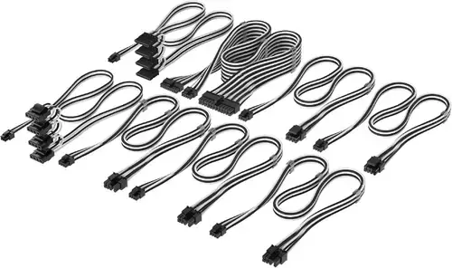 Kit cabluri sursa Corsair Elite Premium CP-8920380, Compatibil cu surse CORSAIR Type-4 PSU (Alb/Negru)