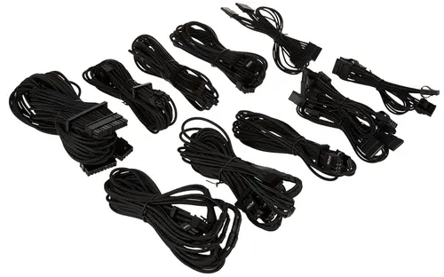 Kit cabluri sursa Corsair Premium CP-8920222, Compaibil cu surse CORSAIR Type 4 Gen 4 (Negru)