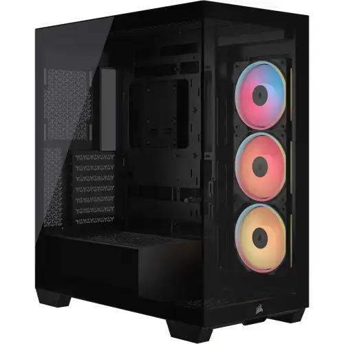 Carcasa Corsair 3500X LX-R iCUE LINK, Mid-Tower, Sticla securizata, 3 Ventilatoare incluse RGB (Negru)