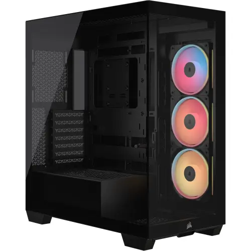 Carcasa Corsair 3500X LX-R iCUE LINK, Mid-Tower, Sticla securizata, 3 Ventilatoare incluse RGB (Negru)