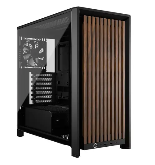 Carcasa Corsair FRAME 4000D WOOD RS Mid-Tower, Sticla securizata, 7 sloturi expansiune (Negru)