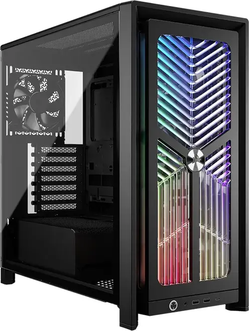 Carcasa Corsair FRAME 4000X RS, Mid-Tower, 4 ventilatoare RS120 PWM incluse, Sticla securizata (Negru)